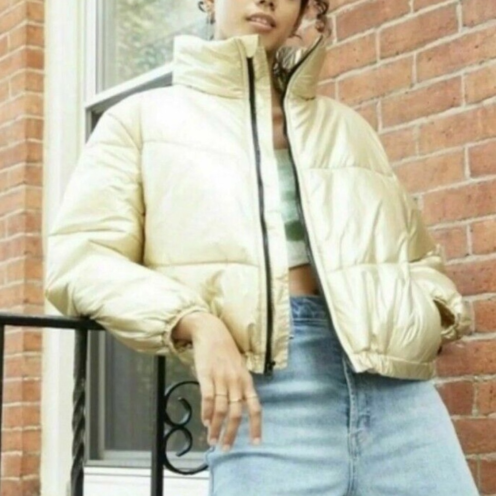 Wild Fable Light Gold Puffer Jacket